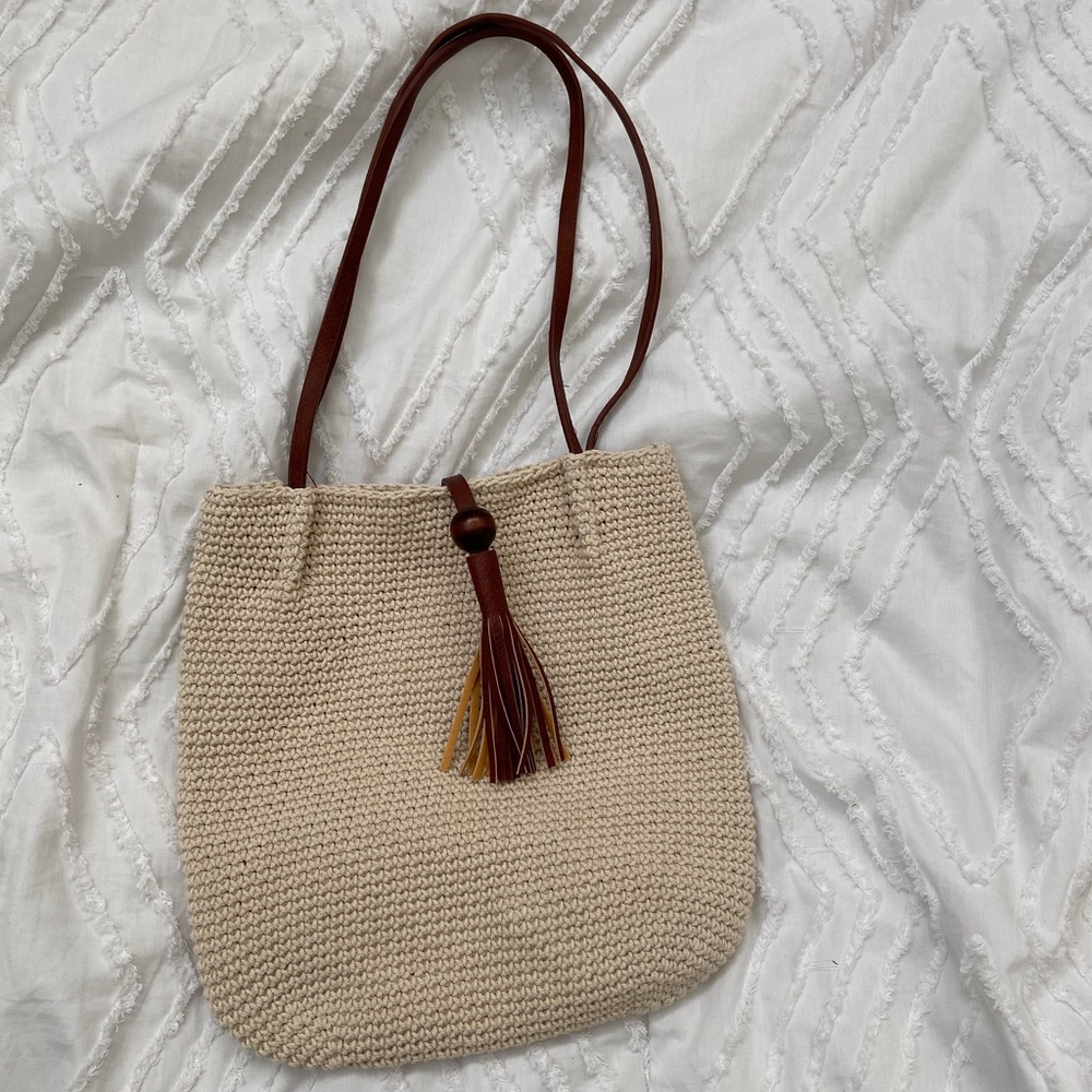 Crocheted tote bag
